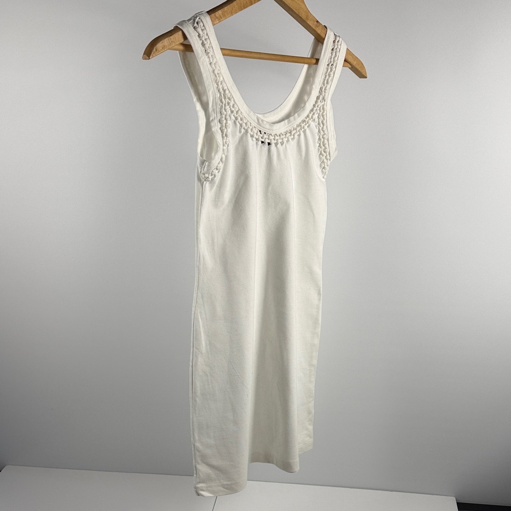 Jean Paul Gaultier White Crochet-Trim Tank Top